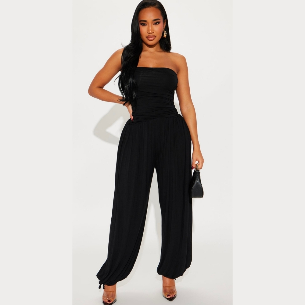 Fashion Nova Black Strapless Jumpsuit